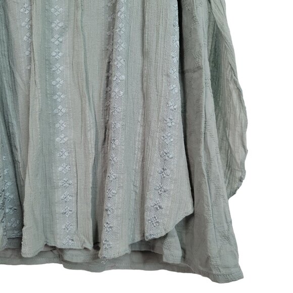 Free People Size L Dress Boho Gauze Flowy Layers Pullover Beachy Crochet Green - Picture 12 of 12
